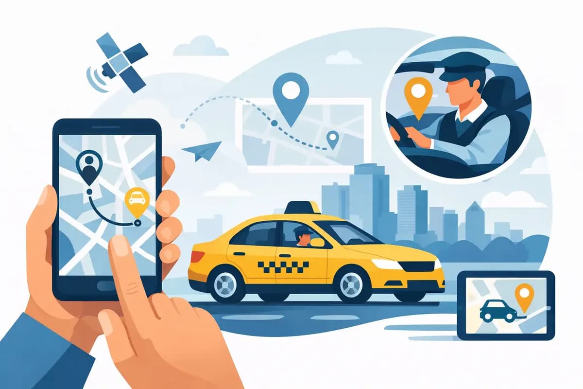 Live-Tracking des Taxifahrers für einfachere Fahrten