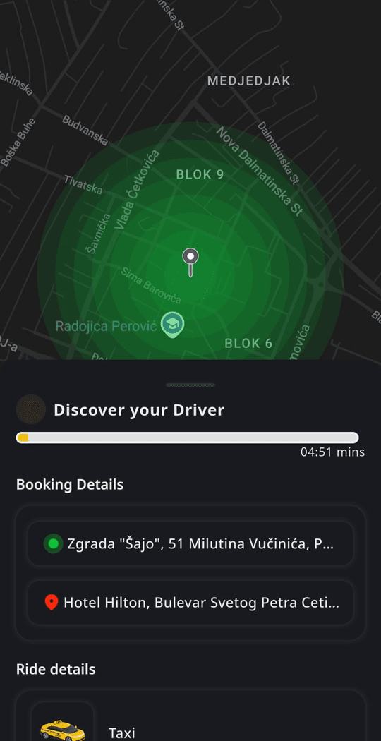 Blic Taxi app screenshot